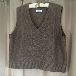 Old navy women xxl so soft marbled tan sweater vest cable knit